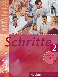 کتاب زبان آلمانی شریته Deutsch als fremdsprache Schritte 2 NIVEAU A 1/2 Kursbuch + Arbeitsbuch