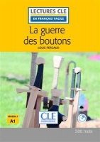کتاب رمان فرانسوی La guerre des boutons-Niveau 1/A1+CD