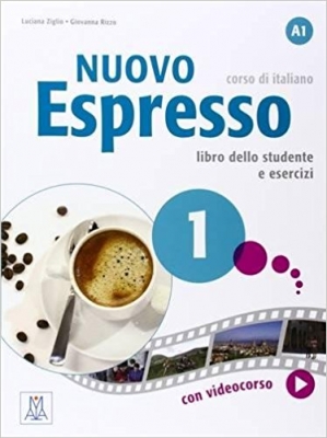خرید کتاب ایتالیایی نوو اسپرسو Nuovo Espresso 1 (Italian Edition): Libro Studente A1+DVD چاپ سیاه و سفید