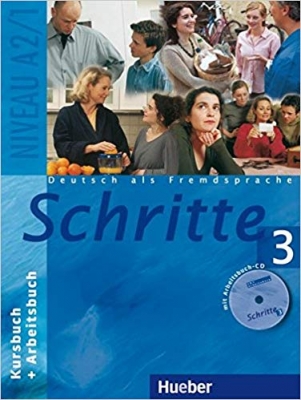 کتاب زبان آلمانی شریته Deutsch als fremdsprache Schritte 3 NIVEAU A 2/1 Kursbuch + Arbeitsbuch